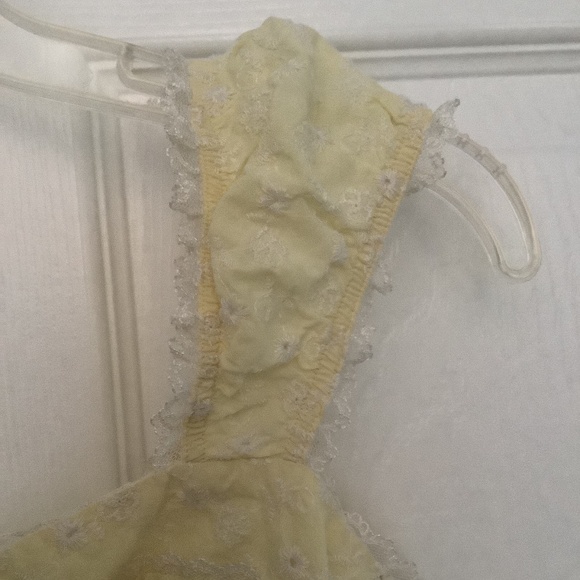Bebe Yellow/White Eyelet Lace Ruched Corset Top S PRE-OWNED OTHER - Picture 3 of 10